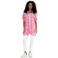 Saloos Women's Feather-Inspired Print Open-Front Jacket in Pink
