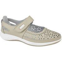 Boulevard Women's Wide Fitting Window Back Punched Bar Shoes in Beige | Size: 7