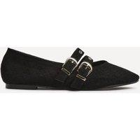 Linzi Women's Rogue Black Ballet Flats With Eyelet Detail | Size: 6-Standard Fit