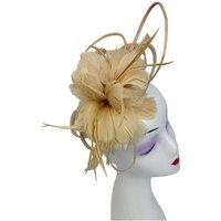 Vellin Women's Sinamay Loop & Feather Flower Fascinator in Nude