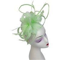 Vellin Women's Sinamay Loop & Feather Flower Fascinator in Green