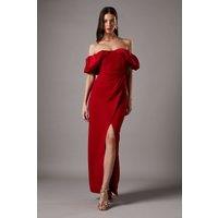 Coast Women's Volume Sleeve Corset Column Maxi Dress in Red | Size: 16