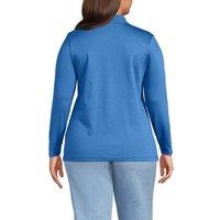 Lands' End Women's Plus Long Sleeve Supima Cotton Polo Shirt in Cobalt | Size: 20-22