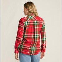 Lands' End Women's Plus Long Sleeve Flannel Boyfriend Shirt in Red | Size: 28-30