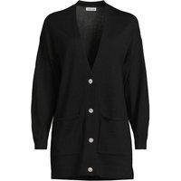 Lands' End Women's Merino Diamante Button Cardigan in Black | Size: 10-12