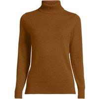 Lands' End Women's Cashmere Roll Neck Jumper in Brown | Size: 14-16