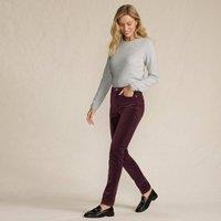 Lands' End Women's Slim Leg Velvet Jeans, High Waisted in Burgundy | Size: 10