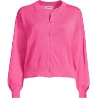 Lands' End Women's Plus Fine Gauge Cropped Cotton Cardigan in Pink | Size: 24-26