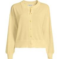 Lands' End Women's Plus Fine Gauge Cropped Cotton Cardigan in Yellow | Size: 28-30