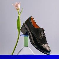 Embassy London Women's Retro Tone - Black & Grey Diamond | Size: 5
