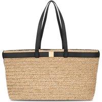 Apatchy London Women's The Esme Raffia Tote Bag with Leather Trim in Natural