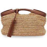 Apatchy London Women's The Raffy Grab Bag with Leather Trim in Tan
