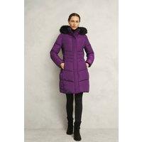 Hobbs London Women's Jaymie Puffer Coat in Grape | Size: 8