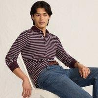 Lands' End Men's Long Sleeve Supima Polo Shirt, Traditional Fit in Dark Red | Size: Medium