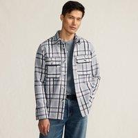 Lands' End Men's Checked Shacket in Grey | Size: XL