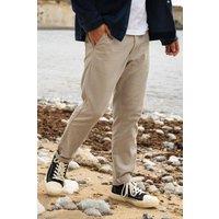 Rapanui Clothing Men's Twill Trousers in Beige | Size: 34