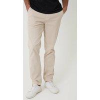 Threadbare Men's Cotton Elasticated Waist Chino Trousers in Light Stone | Size: 32R