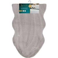 JVL Faux Fur Pelt Rug 60 x 90 cm - Soft Decorative Area Rug, Light Taupe in Light Grey
