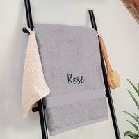 Duncan Stewart Personalised Luxury Cotton Bath Sheet in Silver