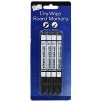 Just Stationery Dry-Erase Marker (Pack of 4) in Black