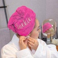 Duncan Stewart Personalised Hair Towel in Pink