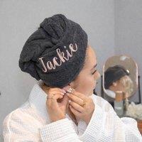 Duncan Stewart Personalised Hair Towel in Black