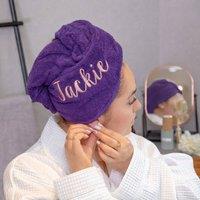 Duncan Stewart Personalised Hair Towel in Purple