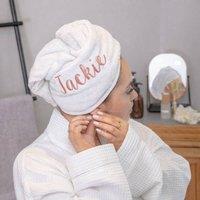 Duncan Stewart Personalised Hair Towel in White