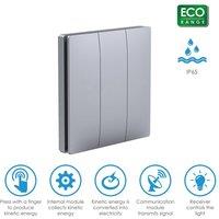 ENER-J Wireless Kinetic 3 Gang Switch Silver IP56 Waterproof Battery