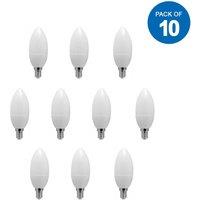 ENER-J Pack of 10 LED Bulb 4W LED Candle Lamp E14 3000K Small Edison Screw in White