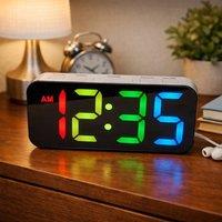 Dragodirect Digital LED Alarm Clock Bedside Clock with Snooze in White
