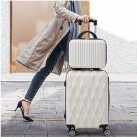 SHEONLY 2-Piece Hard Shell Travel Suitcases Luggage Set in White