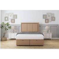 Comfort Beds Savoy Dumfries Ottoman Bed Set With 54 Floor Standing Headboard in Light Brown | Size: Small Double