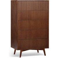 Teamson Home Tremolo Chest of Drawers 5 Drawer Bedroom Dresser in Walnut