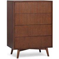 Teamson Home Tremolo Chest of Drawers 4 Drawer Bedroom Dresser in Walnut