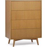 Teamson Home Tremolo Chest of Drawers 4 Drawer Bedroom Dresser in Natural