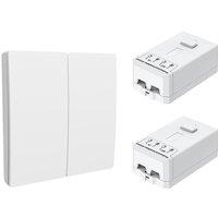 ENER-J 2 Gang Wireless Kinetic Switch & 5A RF Receiver Set White