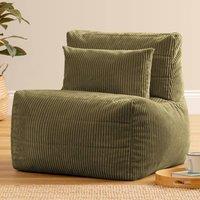 icon Noa Bean Bag Recliner, Jumbo Cord in Green