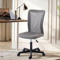 VINSETTO Armless Office Chair, Swivel Desk Chair w/ Adjustable Height in Grey