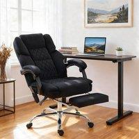 HOMCOM Massage Office Chair with Heat, 135 Reclining Desk Chair in Black