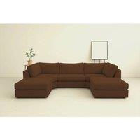 Furniture 786 Bishop Full Back Large Jumbo cord U shaped Sofa in Chocolate