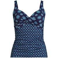 Lands' End Women's V-Neck Wrap Tankini Top in Dark Blue | Size: 8