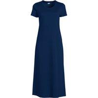 Lands' End Women's Plus Short Sleeve Mid Calf Pure Cotton Nightdress in Dark Navy | Size: 24-26