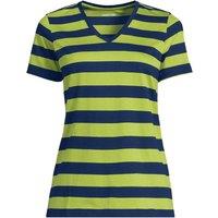 Lands' End Women's Supima Short Sleeve V-neck T-shirt in Lime | Size: 8