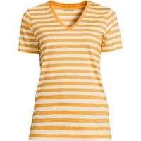 Lands' End Women's Petite Supima Short Sleeve V-neck T-shirt in Burnt Orange | Size: 10-12