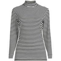 Lands' End Women's Petite Cotton Polo Neck in Off-White | Size: 14-16