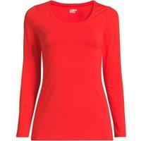 Lands' End Women's Cotton Modal Scoop Neck Top in Red | Size: 10-12