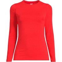 Lands' End Women's Cotton Modal Long Sleeve Crew Neck Top in Coral | Size: 14-16