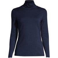Lands' End Women's Plus Cotton-modal Roll Neck Top in Dark Navy | Size: 24-26