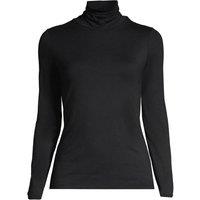Lands' End Women's Plus Cotton-modal Roll Neck Top in True Black | Size: 24-26